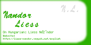 nandor liess business card